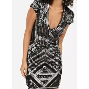 [Express] Black Sequin Mini Dress (L)